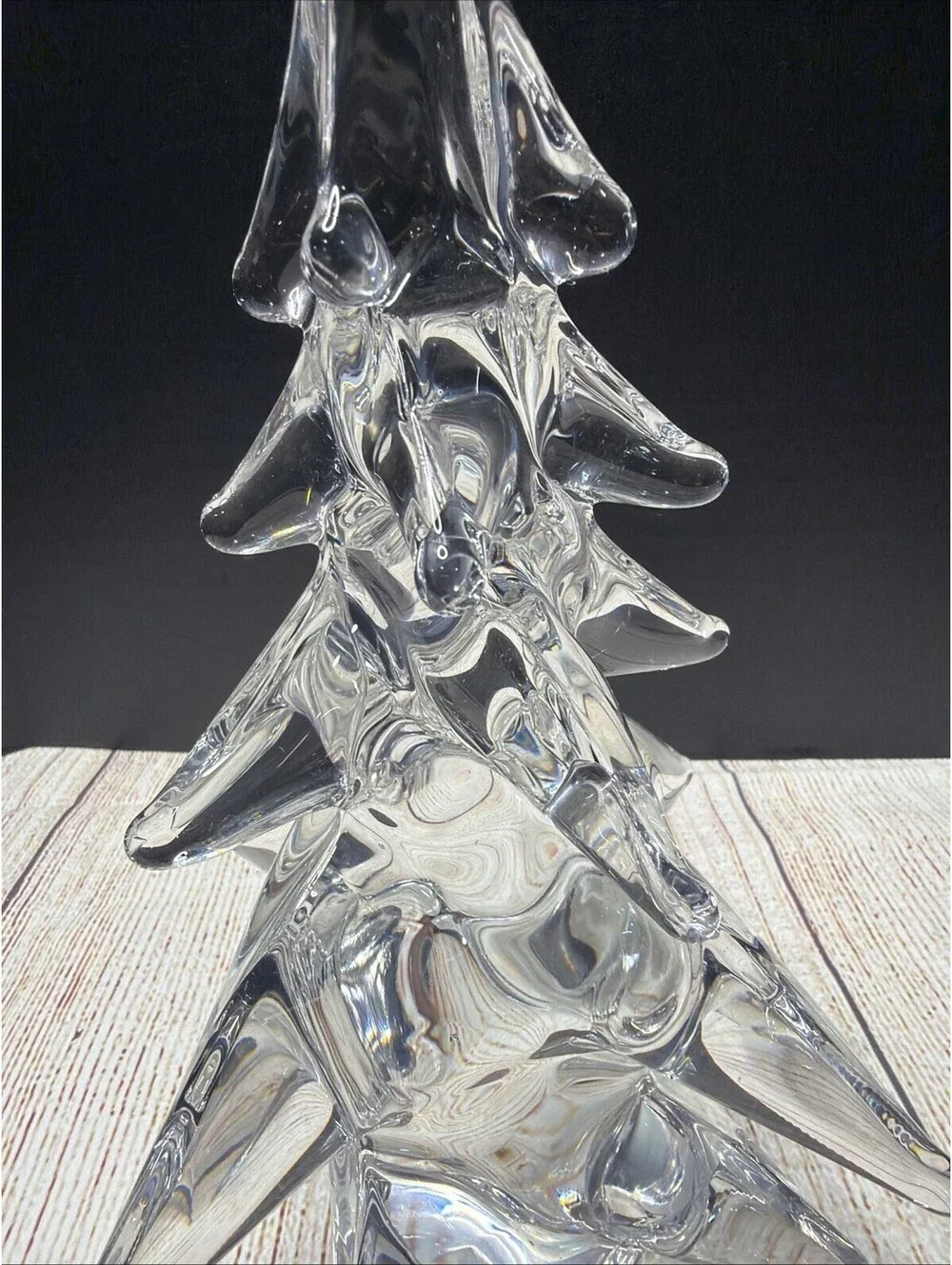 Vintage TasteSetter Sigma 10” 24% Lead Crystal Christmas Tree Made in Japan NL